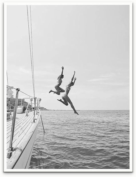 Amazon.com: Generic 80s vintage wall art poster Black and White Poster Ocean Jump Sail Boat Yacht Wall Art Women Jumping into Water Wall Art Beach Print Summer Art Boat Wall Art 16x24in Unframed poster: Posters & Prints Jumping Into Water, Vintage Beach Posters, Wall Art Women, Posters Amazon, John Bauer, Vintage Vespa, Boat Wall Art, Text Poster, Black And White Beach