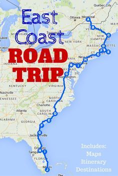 The Best Ever East Coast Road Trip Itinerary! This post includes a guide to the must-visit destinations along the East Coast, detailed maps and a downloadable spreadsheet so you can customize your own East Coast road trip itinerary! Bil Camping, Travel Free, Road Trip Map, Voyage New York, East Coast Travel, East Coast Road Trip, Us Road Trip, American Road Trip, Road Trip Hacks