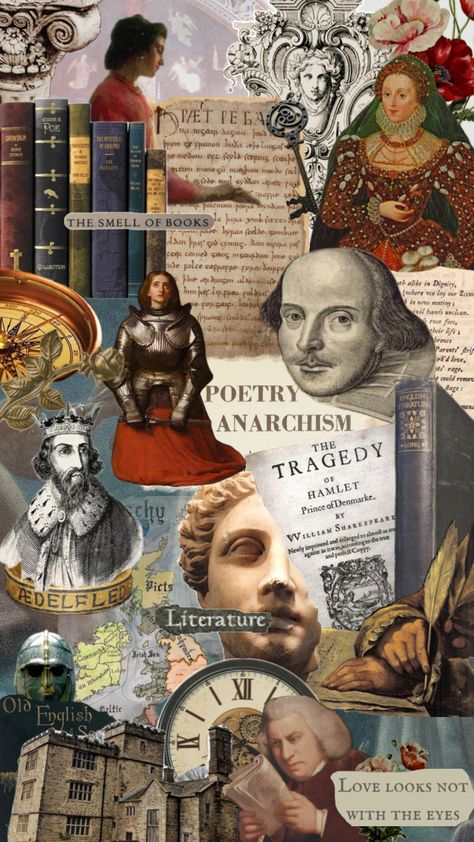 English literature #englishliterature #history #literature #art #shakespeare #poem #study English Literature Classroom, History Of English Literature, Teacher Aesthetic, History Major, Literature Teacher, English Major, Collage Board, History Literature, Twelfth Night