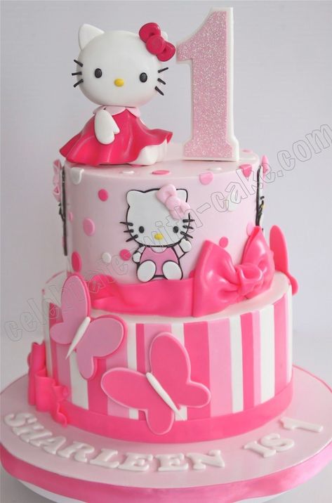 32+ Excellent Photo of Hello Kitty Birthday Cakes - birijus.com Hello Kitty Torte, Birthday Cake Hello Kitty, Hello Kitty Cake Design, Kue Hello Kitty, Hello Kitty Fondant, Tort Hello Kitty, Bolo Da Hello Kitty, Cake Hello Kitty, 28th Birthday Cake