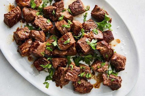 Garlic Butter Steak Bites Recipe Beef Tip Appetizer Steak Bites, Steak Bite Appetizers, Butter Steak Bites Recipe, Garlic Butter Steak Bites, Butter Steak Bites, Steak Bites Recipe, Garlic Beef, Steak Tips, Butter Steak