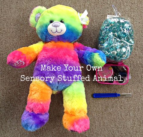 Perfect for Heilyn! 10 Ways to Use Weighted Sensory Stuffed Animals | The Jenny Evolution Heavy Work Sensory, Sensory Objects, Heavy Work Sensory Activities, Diy Sensory Toys, Diy Fidget Toys, Rainbow Plush, Sensory Tools, Sensory Integration, Sensory Room