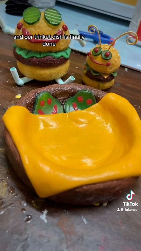 I love SpongeBob and I love trinkets. How could I not? ;) #spongebob | LaKenzo | LaKenzo · Original audio Spongebob Crafts, Clay Videos, Kids Pottery, Bedtime Story, Weird Stuff, Bedtime Stories, Air Dry Clay, Clay Art, Ceramic Art