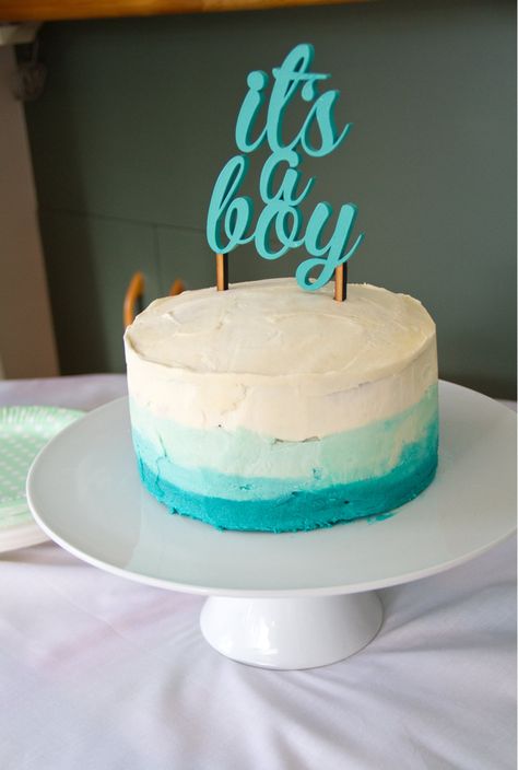 Painted It's a Boy Baby Shower Cake Topper by PSWeddingsandEvents, $20.00 Its A Boy Cake, Boy Cupcakes, Baby Shower Cupcakes For Boy, Cupcakes For Boys, Kid Cupcakes, Baby Shower Cakes For Boys, Boy Cake, Its A Boy, Baby Boy Cakes