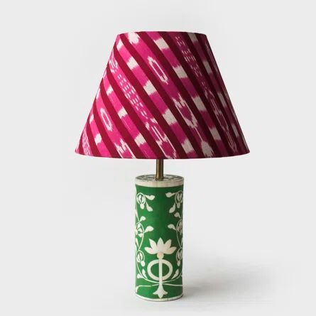 Fun Lamp, Green Table Lamp, Red Table Lamp, Heritage Crafts, Green Table, Red Table, Table Lamp Wood, Drum Lampshade, Floral Vine