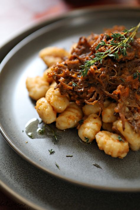 The Restaurant Gnocchi Dish You Always Dreamed Of | Between Carpools Braised Beef Recipes, Gnocchi Dishes, How To Cook Gnocchi, Pulled Beef, Short Ribs Recipe, Short Rib, Restaurant Dishes, Braised Short Ribs, Pasta Pasta