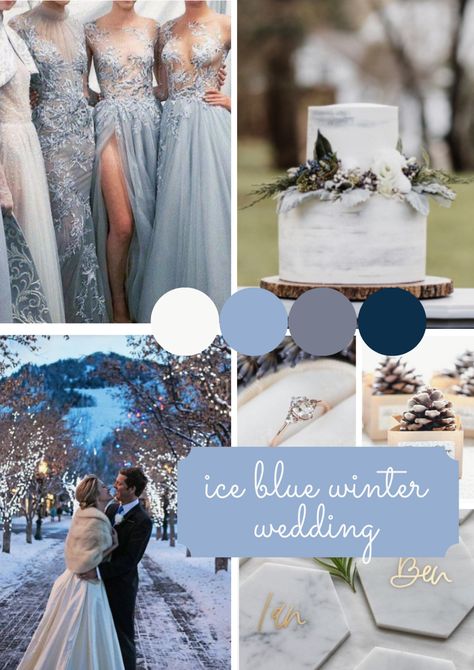 Ice Blue Winter Wedding, February Wedding Colors, Ice Blue Weddings, Silver Winter Wedding, Wedding Color Schemes Winter, Winter Wonderland Wedding Theme, Wonderland Wedding Theme, Winter Wedding Color Palette, Sarah Knight