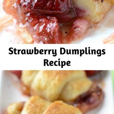 Crispy Desserts, Potluck Treats, Strawberry Dumplings, Grands Recipes, Filled Pastries, Brown Sugar Sauce, Fast Desserts, Star Wars Food, Desserts Cake