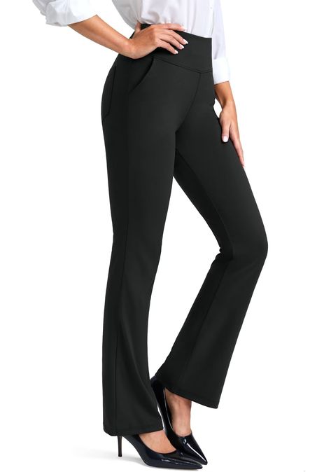 PRICES MAY VARY. 5 Inseam Lengths: 27"/29"/31"/33"/35". For reference: PETITE-27"/29"inseam fits women 5'1"-5'3"/ REGULAR- 31"inseam fits women 5'4"-5'7"/ TALL-33"inseam fits women 5'7"-6"/ EXTRA TALL-35"inseam fits women 6'and above. To help you choose the length that best suits you, please check the picture of measuring the inseam in product description. Cozy Stretchy Fabric:These dress pants are made of elastane and polyamide that gives them next-level softness and stretchiness with the profe Professional Pants Women, Pants For Work Women, Women’s Business Casual, Traditional Pants, Clothes For Petite Women, Tall Women Dresses, Pants Bootcut, Dress Pants Outfits, Professional Pants