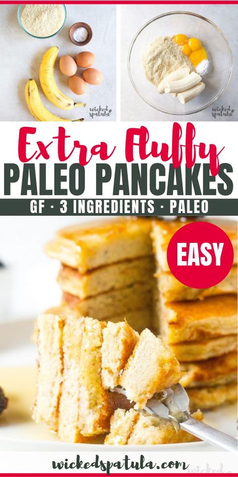 Paleo Pancakes Almond Flour, Almond Flour Banana Pancakes, Paleo Smoothie Recipes, Paleo Banana Pancakes, Fluffy Banana Pancakes, Almond Flour Banana, Paleo Breakfast Easy, Almond Flour Pancakes, Banana Waffles