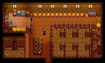 Stardew Farms, Barn Layout, Stardew Valley Layout, Stardew Valley Tips, Stardew Valley Farms, Valley Game, Star Valley, Farm Layout, Barn Design