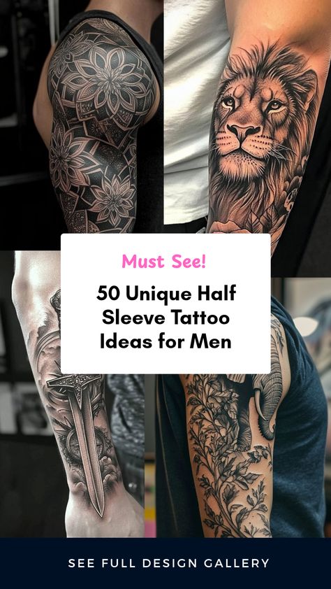 Discover 50 unique half sleeve tattoo ideas for men through 4 eye-catching images that showcase different themes and styles, perfect for personal expression and individuality. Chest And Arm Tattoo Men Sleeve, Inner Arm Sleeve Tattoo Men, Men Arm Tattoo Ideas Unique, Forarms Tattoo Designs, Men’s Sleeve Tattoo, Sleeve Tattoo Ideas Men, Upper Arm Tattoo Men Half Sleeves, Eagle Half Sleeve Tattoo, Unique Half Sleeve Tattoos Men