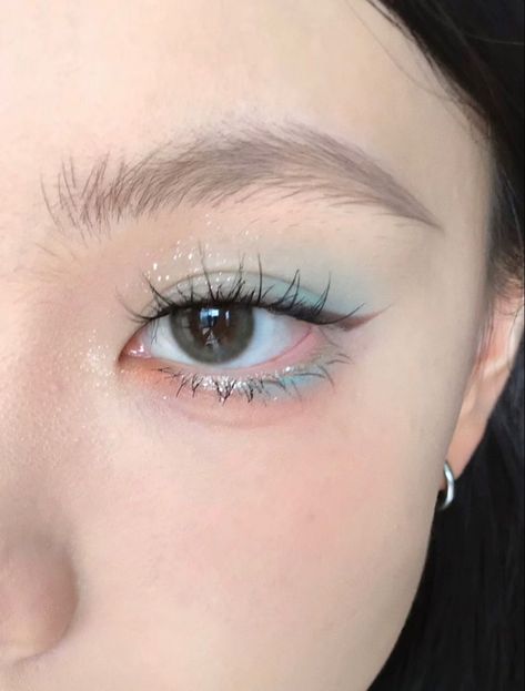 Blue Undereye Makeup, Asian Makeup Tips, Evening Eye Makeup, Under Eye Makeup, Doll Eye Makeup, Ethereal Makeup, Makeup Eye Looks, Makeup Tattoos, Asian Eye Makeup