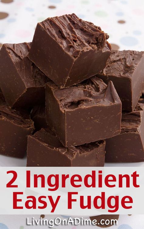 2 Ingredient Fudge, Easy Christmas Candy Recipes, Christmas Candy Easy, Easy Fudge, 2 Ingredient Recipes, Two Ingredient, Fudge Recipes Easy, Homemade Fudge, Christmas Candy Recipes