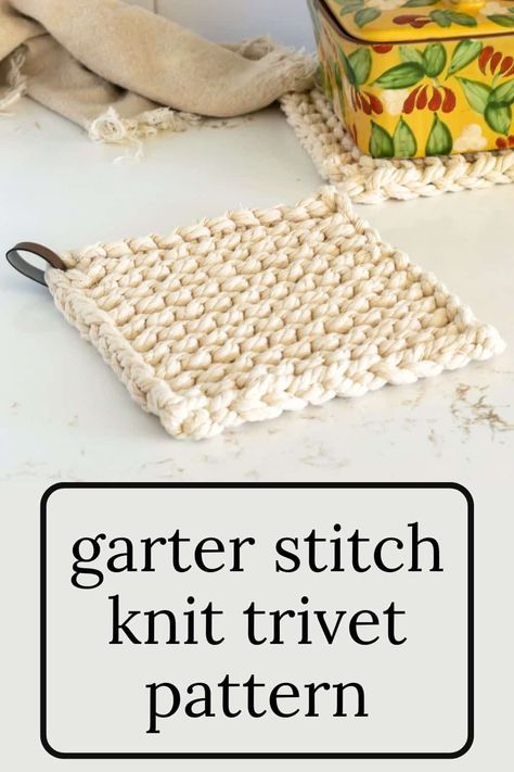 Cotton Cord Knit Pot Holder, Knitting Potholders Pattern Free, Quick Easy Knitting Patterns Free, Trivet Knitting Pattern, Thick Knitted Pot Holders Free Pattern, Pot Holder Knitting Pattern Free, Knitted Trivet Patterns, Potholder Knitting Patterns, Knitting Potholders Pattern