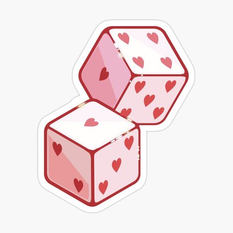 Get my art printed on awesome products. Support me at Redbubble #RBandME: https://www.redbubble.com/i/sticker/Heart-Dice-Red-Lover-by-maura41/157155914.EJUG5?asc=u Pink And Red Stickers, Aesthetic Red Stickers, Red Stickers Aesthetic, Heart Stickers Aesthetic, Redbubble Stickers Aesthetic, Bujo Reading, Heart Dice, Red Stickers, Red Dice