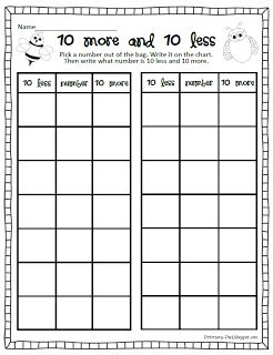 10 more 10 less freebie-you could fill in the # or have them pick # cards & play a game. Math Station, Maths Games, Math Madness, Maths Ideas, Math Place Value, Math Number Sense, Math Challenge, Math School, Math Intervention