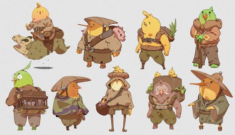 Chicken Character Design, Root Rpg, Chicken Cartoon, Forest Cartoon, Male Character, Game Character Design, Dessin Adorable, Character Design Animation, Cartoon Character Design