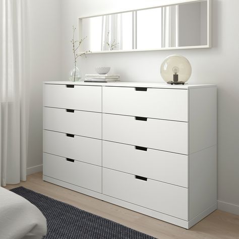 different Ikea Kullen, Nordli Ikea, Dresser Ikea, Ikea Nordli, Ikea Inspiration, 8 Drawer Dresser, Bedroom Drawers, Ikea Bedroom, Shabby Chic Dresser