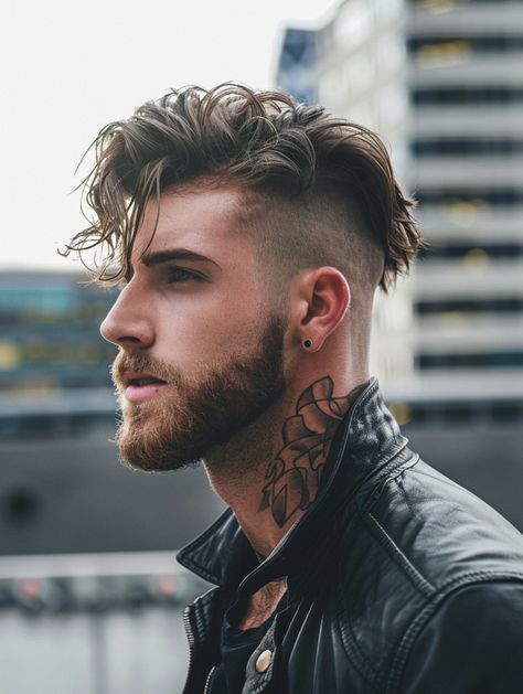 Asymmetrical Haircut Men, 2024 Men Outfit, Stylish Men’s Haircuts, Long Hair Faded Sides Men, Man Medium Haircut, Long Haircut Male, Main Character Hairstyle, Men’s Fade Haircut, Man Haircut Medium