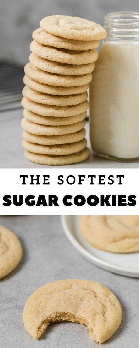 These soft sugar cookies are rich, buttery, and melt in your mouth delicious. They don't require any chilling and can be made in one bowl. If this isn't a win I don't know what is. Sugar Cookie Recipe Small Batch, Best Soft Sugar Cookies, Soft And Chewy Sugar Cookies, Lifestyle Of A Foodie, Soft Sugar Cookie Recipe, Holiday Sugar Cookies, Vanilla Sugar Cookie, Chewy Sugar Cookies, Soft Sugar