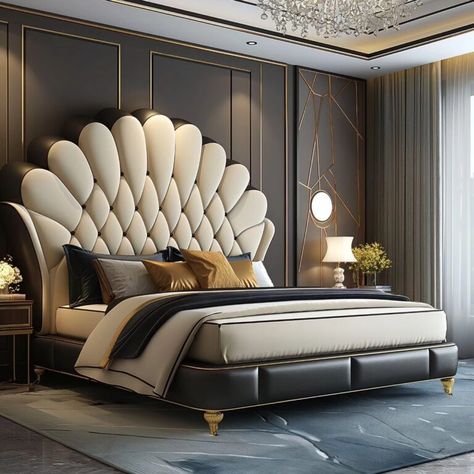 19 Stunning Modern Bedroom Ideas For a Fresh and Clean Look 26 Modern Wood Bed, Headboard Frame, Furniture For Bedroom, Bed Back Design, Double Bed Designs, Bed Kids, Bed Headboard Design, Luxury Bedroom Furniture, Wooden Bed Design