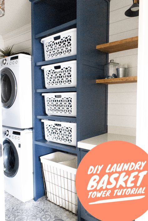 Laundry Basket Tower, Diy Laundry Basket, Dream Laundry Room, Laundry Room Layouts, Laundry Room Renovation, Laundry Room Inspiration, Laundry Room Remodel, Hemma Diy, Laundry Closet