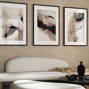 Black and Beige Wall Art Set of 3 Prints Neutral Wall Art - Etsy Canada Wall Prints Living Room, Black And Gold Living Room, Black Living Room Decor, Gallery Wall Art Prints, Black And White Living Room, Beige Wall Art, Latest Living Room Designs, Beige Living Rooms, Gold Living Room