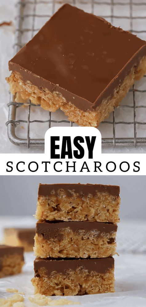 These easy scotcheroos bars are made with simple and humble ingredients that you might already have at home. Save money during the holidays or any time of the year wiht this recipe! Scotcharoos Recipe, Rice Krispies Peanut Butter, Peanut Butter Rice Crispy Treats, Scotcheroos Recipe, Peanut Butter Rice Crispies, Rice Crispy Bars, Rice Crispy Treats Recipe, Peanut Butter Rice Krispies, Lifestyle Of A Foodie