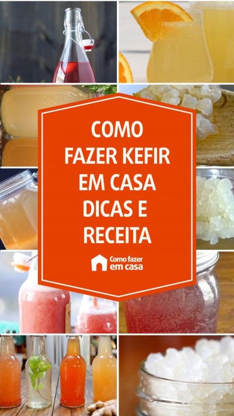 Kefir em casa: Saiba como fazer | Como fazer em casa Probiótico natural Kefir, Kombucha, Popcorn Maker, Condiments, Cheese