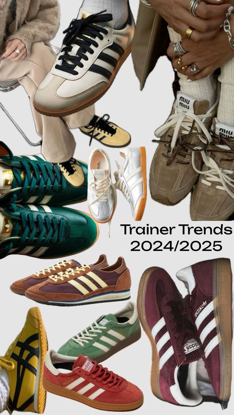 Want to know the trainer trends we want to take from 2024 into 2025 already? From luxe suede trainers to hiking and retro and burgundy trainers to chic brown kicks, these 7 trainer trends are it! Dad Shoe, Summer Trends Outfits, Suede Trainers, Uni Outfits, Running Fashion, Trending Sneakers, Outfit Trends, Retro Sneakers, Leather Trainers