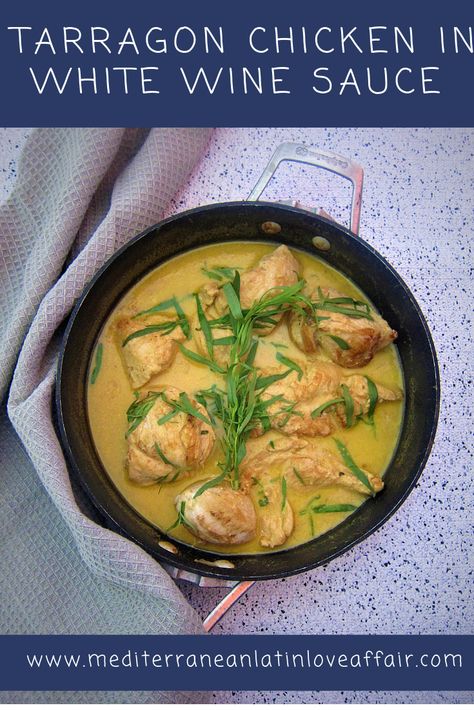 Chicken In White Wine Sauce, Chicken In White Wine, Chicken White Wine Sauce, White Wine Sauce Recipes, Dijon Mustard Sauce, White Wine Chicken, Tarragon Chicken, Gourmet Chicken, Chicken Mushroom Recipes