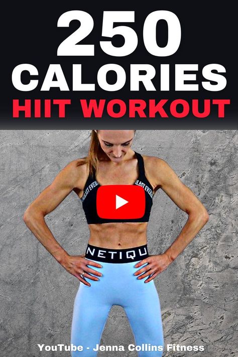 This intense full body workout could help you burn up to 250 calories. This is a 15 minute HIIT workout with no equipment. Body weight training is such a fats an effective way to burn calories and tone your whole body. High intensity workouts will enable you to still burn calories even hours after you're finished. Lets see if you can burn 250 calories! #jennacollinsfitness #hiit #weightlossworkotu #burncalories Intense Full Body Workout, 15 Minute Hiit Workout, Workout With No Equipment, Fat Burning Workout Routine, Tabata Workouts, Lets See, Body Weight Training, Fitness Design, Calories A Day