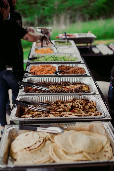 Wedding Buffet Food, Buffet Wedding, Backyard Reception, Love Sunset, Reception Food, Wedding Reception Food, Wedding Buffet, Taco Bar, Chafing Dishes