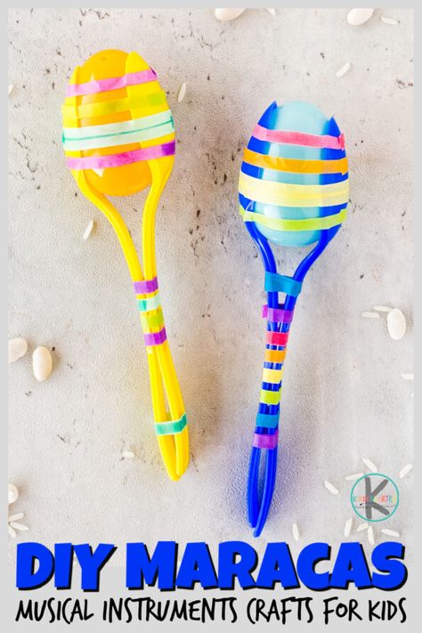 Musical Instrument Craft, Diy Maracas, Music Instruments Diy, Preschool Music Activities, Instrument Craft, Music Activity, Music Activities For Kids, Homemade Musical Instruments, Homemade Instruments