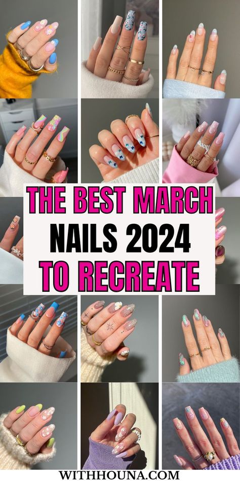 March is finally here which means it's high time to get your March nails of 2024 done to welcome spring with the best March nails for spring. For this, we've got you the best March nail designs of 2024 to take your spring nails to the next level. You'll find everything from March nail ideas, spring nails 2024, spring nail designs 2024 for March, March nail colors, March nails for spring, spring March nails, March nail art, cute March nails, classy March nails, and so much more. Cute March Nails, March Nail Designs, March Nail, March Nails, Water Color Nails, Glittery Nails, Holiday Nail Designs, French Manicure Nails, Nude Nail Designs