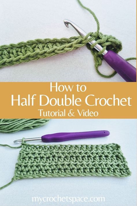 Double Crochet Video Tutorial, How To Do A Half Double Crochet Stitch Video, How To Do Half Double Crochet Stitch, How To Do Half Double Crochet, How To Half Double Crochet Video, Half Crochet Stitch, Half Double Crochet Tutorial Videos, Easy Crochet Stitches For Beginners Videos, How To Do A Half Double Crochet Stitch