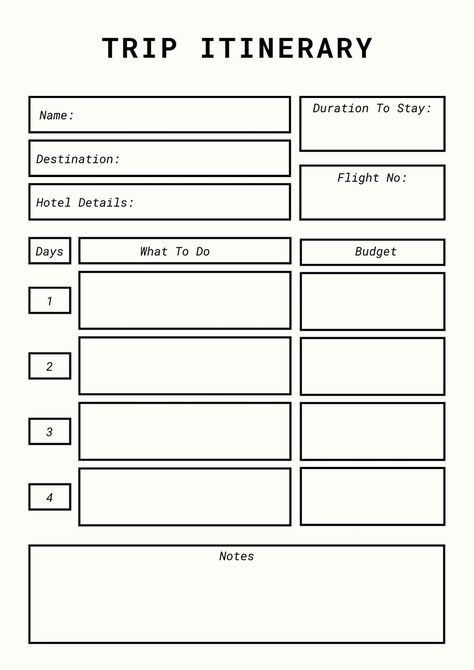 Trip Itinerary Minimal Planner - Templates by Canva Road Trip Itinerary Template, Minimal Planner, Catch Flights, Itinerary Template, Travel Itinerary Template, Planner Templates, Trip Itinerary, Workout Schedule, Road Trip Itinerary