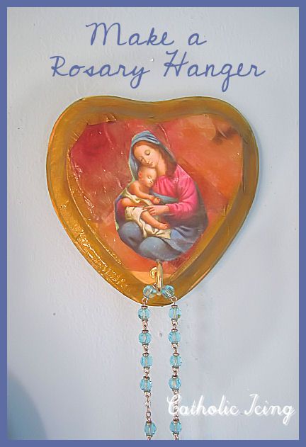 How to make a Rosary hanger craft with kids. These cost less than a dollar each to make! Rosary Hanger, Ccd Crafts, Make A Rosary, Ccd Activities, Catholic Kids Crafts, Catholic Icing, Rosary Making, Fall Crafting, Catholic Homeschool