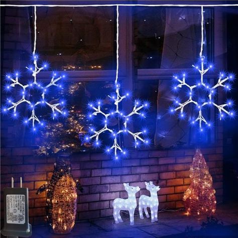 3 Pieces Snowflake Lights: Designed With 3 Snowflakes Shape Design Come With 3 X 24 White Leds, Totaly 72 Leds, Simple And Classic. This Led Creative Christmas Lighted Snowflake Decoration, Create More Christmas Atmosphere For Window, Wall, Patio Twinkle Icicle Lights With 8 Lighting Modes: Combination, In Waves, Sequential, Slow Glow, Chasing/Flash, Slow Fade, Twinkle/Flash, Steady Onno Remote Control. Press The Button On The Adapter To Control The Flashing Modes Connectable Twinkle String Ligh Icicle Lights Outdoor, Snowflake Christmas Lights, Waterfall Lights, Snowflake Decoration, Starry String Lights, Christmas Led String Lights, Twinkle String Lights, Snowflake Lights, Holiday String Lights