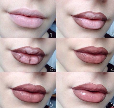 Rimmel Eyeliner, Makeup Bibir, Ombre Lips Tutorial, Teknik Makeup, Permanente Make-up, Dag Make Up, Lip Tutorial, Lip Makeup Tutorial, Ombre Lips