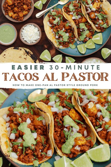 Ground Pork Tacos, Ground Pork Recipes, Tacos Al Pastor, Pork Tacos, Mexican Food Recipes Authentic, Pork Dishes, Ground Pork, Tostadas, Food Waste