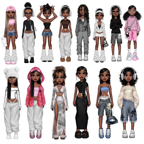 #y2k #scene - Collage by Meissa_du_93 Baddies Outfits Casual, Cartoon Outfits Ideas, Black Baddies Outfit, Bratz Fits, Scene Collage, Yk2 Style, Rhinestone Business, Doll Hairstyle, Baddies Outfit