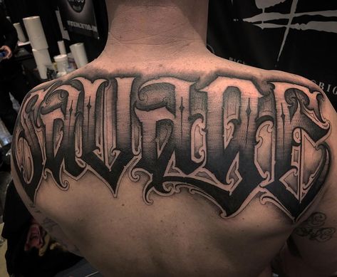 Savage Tattoo For Men, Angel Wings Tattoo On Back, Typographic Tattoo, Savage Tattoo, Wing Tattoos On Back, James Jones, Sigil Tattoo, Saved Tattoo, Angel Wings Tattoo