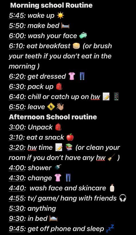 Wake Up Schedule For School, Morning School Routine Highschool, Middle School Morning Routine Leave At 7:00, 4am School Morning Routine, Early School Morning Routine, Morning Before School Routine, Good Morning Routines For School, After School Routine Highschool, Afternoon School Routine