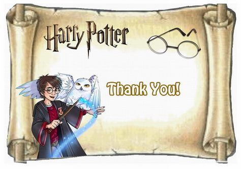 Harry Potter Thank you Cards | Birthday Printable Harry Potter Party Games, Classe Harry Potter, Thirty One Party, Plate Tectonics, Harry Potter Party, Cards Birthday, Birthday Printables, Harry Potter Fan, Color Street