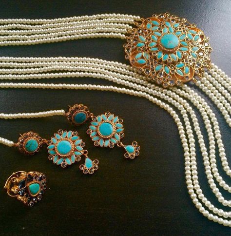 Feroza Stone Jewellery, Antique Turquoise Jewelry, Beef Empanadas, Gold Bridal Necklace, Jewelry Pakistani, Jewelry Stones, Kundan Jewelry, Antique Jewelry Indian, Stones Jewelry