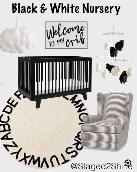 Nursery Decor Black And White, Black White And Gray Nursery, Black And White Nursery Ideas, Baby Esthetics, Black White And Grey Nursery, Black And White Boy Nursery, Black And White Nursery Gender Neutral, Black And White Nursery Boy, Nursery Ideas Black And White