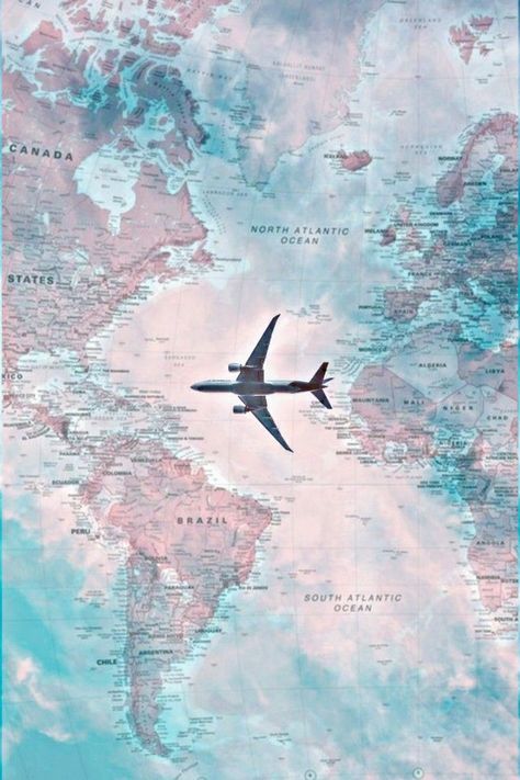 An Airplane Flying Over The World Map With A Heart Drawn On It's Side D41 Travel Screensaver Wallpapers, Travel Backgrounds Wallpaper, Travel The World Wallpaper, Travel Iphone Wallpaper, Traveling Wallpaper, Travel Aesthetic Wallpaper, Travel Wallpapers, Travel Background, Airplane Wallpaper