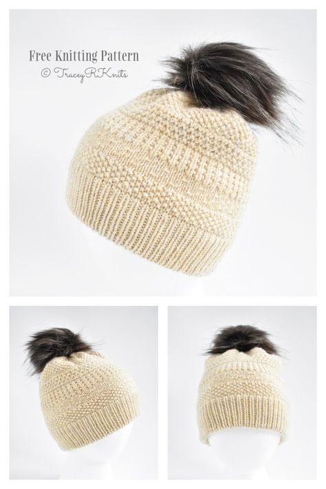 February Hat Free Knitting Pattern - Knitting Pattern Free Knitting Pattern For Hat, Tuque Knitting Pattern, Knitting Hat Tutorial, Knot Beanie Pattern, Knit Touque Pattern Free, Knit Cap Pattern Free, Knitted Hats Free Patterns Women, Knitting Hat Free Pattern, Womens Knitted Hat Patterns Free